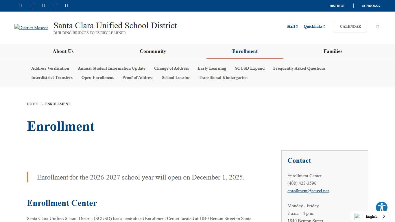 Enrollment - Santa Clara Unified School District