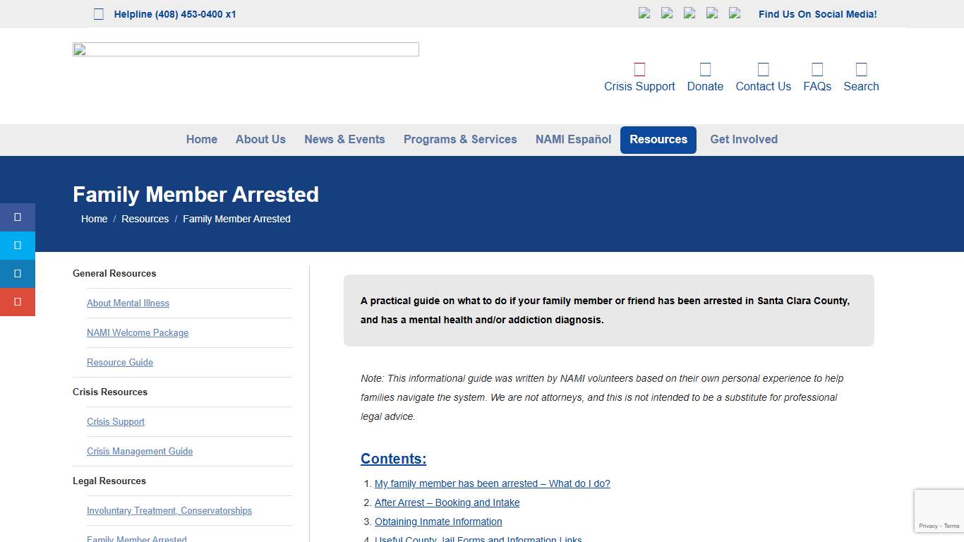 Family Member Arrested -